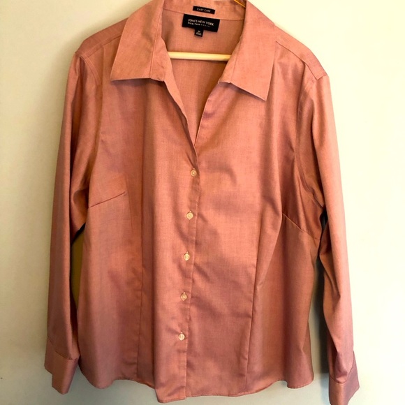 Jones New York Tops - Jones New York Easy Care Button Front Blouse Pink 2X